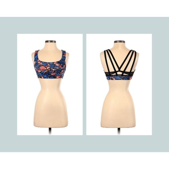 Lululemon Athletica Energy Sports Bra Exhale Mini Paint Storm Sz 2 Blue Multi - Picture 9 of 11